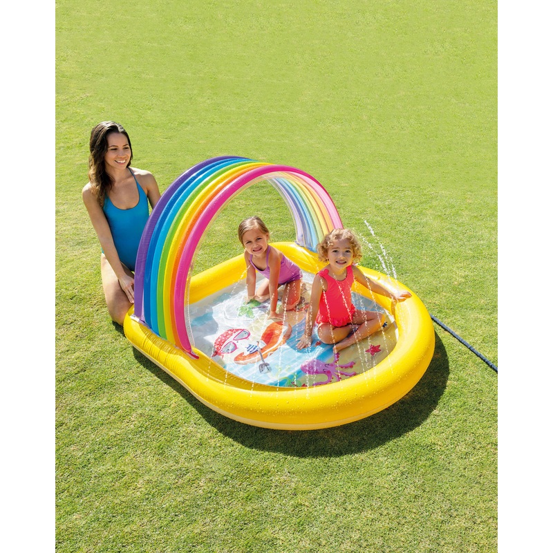 Rainbow Arch Inflatable Spray Kiddie Pool