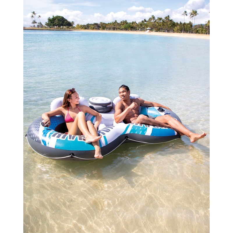 River Run 2 Inflatable Floating Lake Tube - Blue Rapids