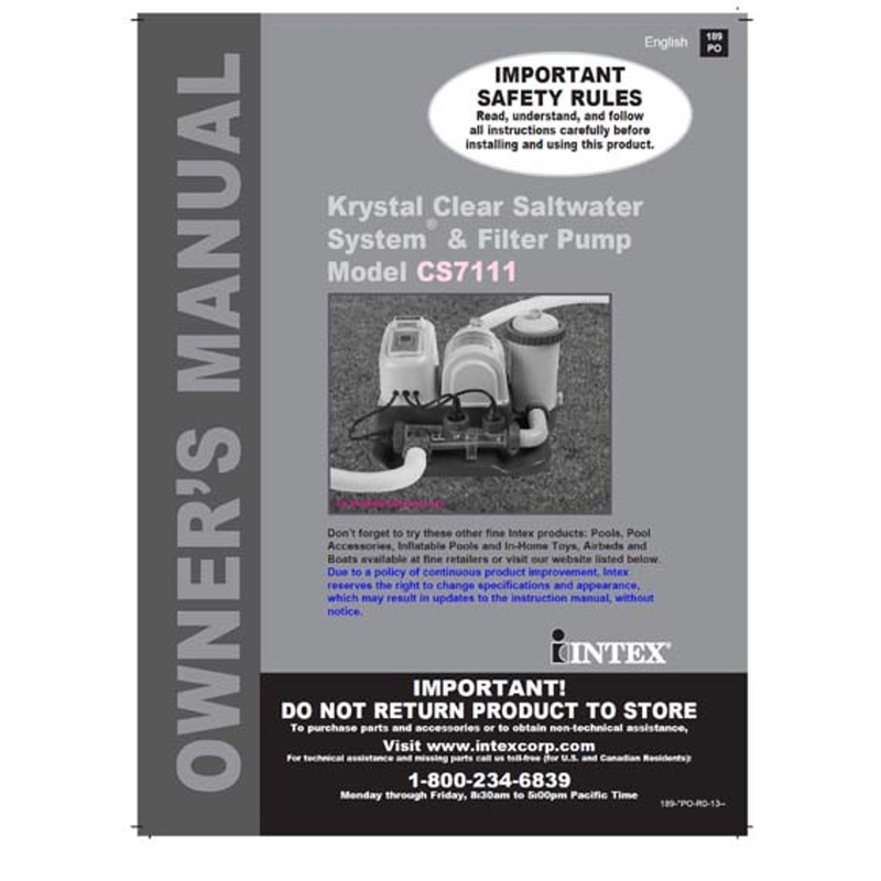 11609, #189po Manual For 54615 (Discontinued)