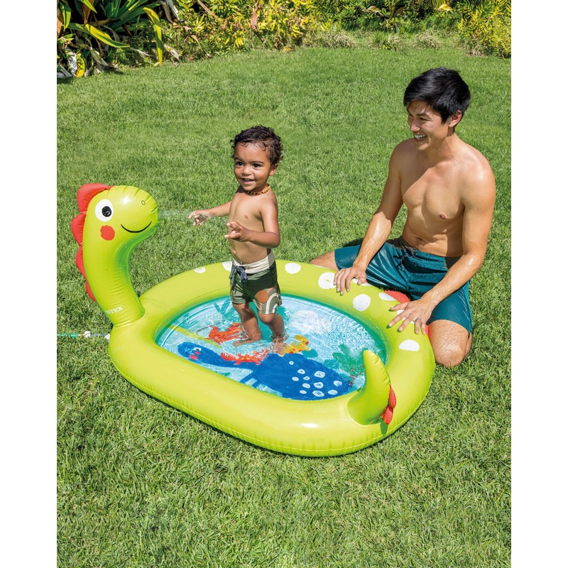 Dinosaur Inflatable Kiddie Pool w/ Sprayer