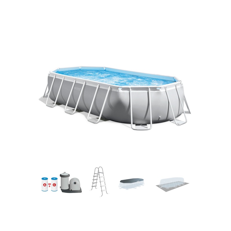 Prism Frame 16'6" x 9' x 48" Oval Above Ground Pool Set
