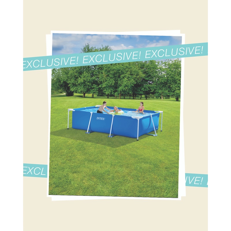 Metal Frame Rectangular Frame Pool Set - 9' 10" x 6' 6.75 x 29.5"