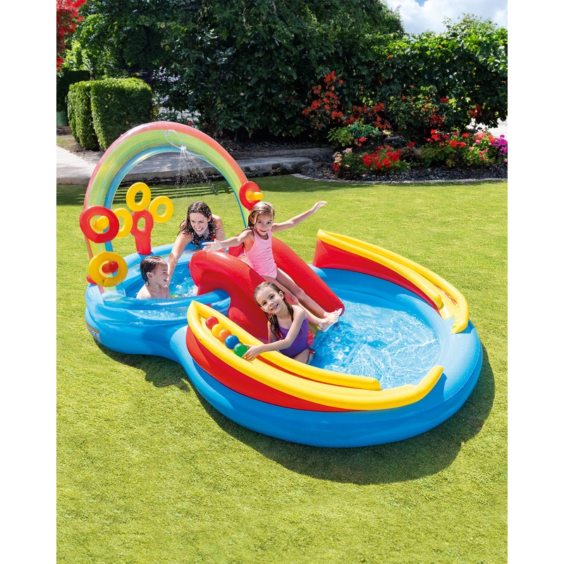 Rainbow Ring Inflatable Play Center w/ Slide