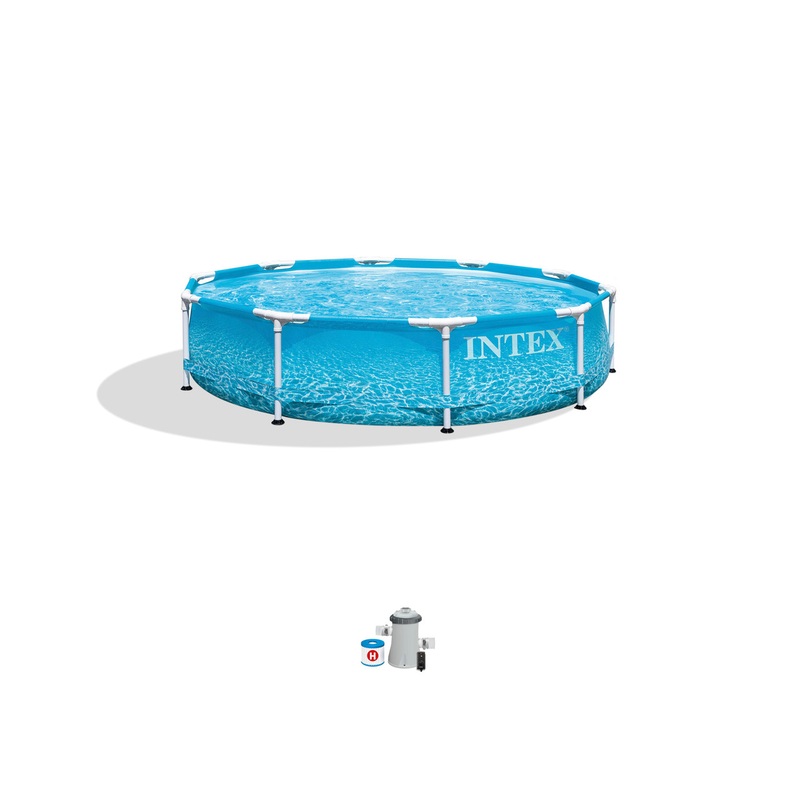 Beachside Metal Frame 10' x 30" Above Ground Pool w/ Filter Pump