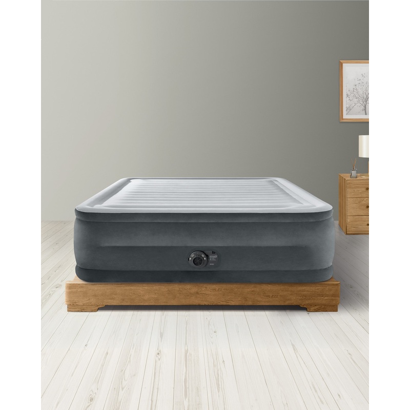 Dura-Beam Deluxe Comfort-Plush Air Mattress 22" Queen w/ Built-In Electric Pump