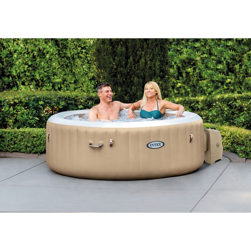 PureSpa Bubble Massage Inflatable Hot Tub w/ Energy Efficient Cover - 4 Person