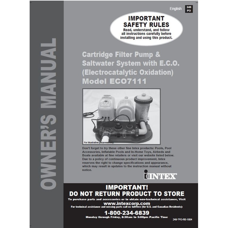 11615, #249po Manual For 28673 (Discontinued)