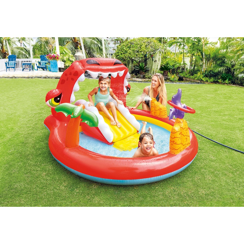Happy Dino Inflatable Play Center w/ Slide