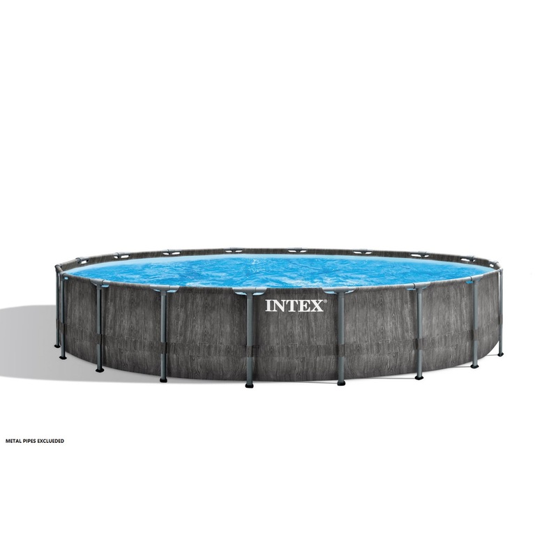 10092EH, 18'x48" Round Prism Frame Pool Liner-greywood
