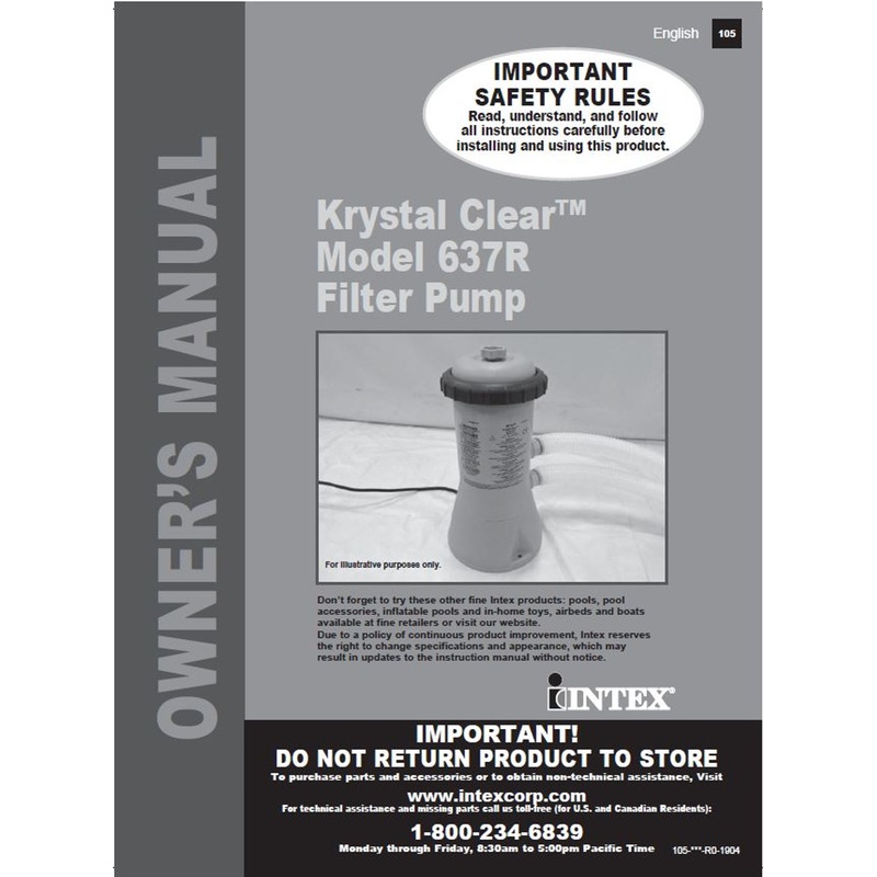 11007, #105 Manual For 28637 (Discontinued)