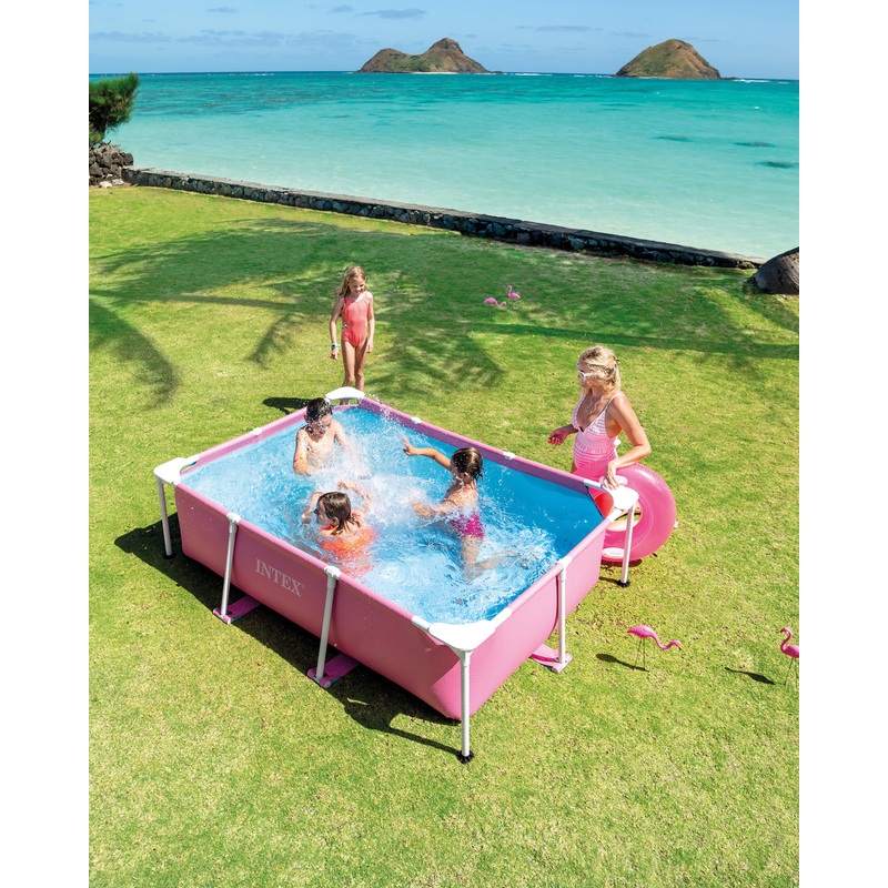 Pink Rectangular Frame Above Ground Pool - 2.2M x 1.5M x 0.6M