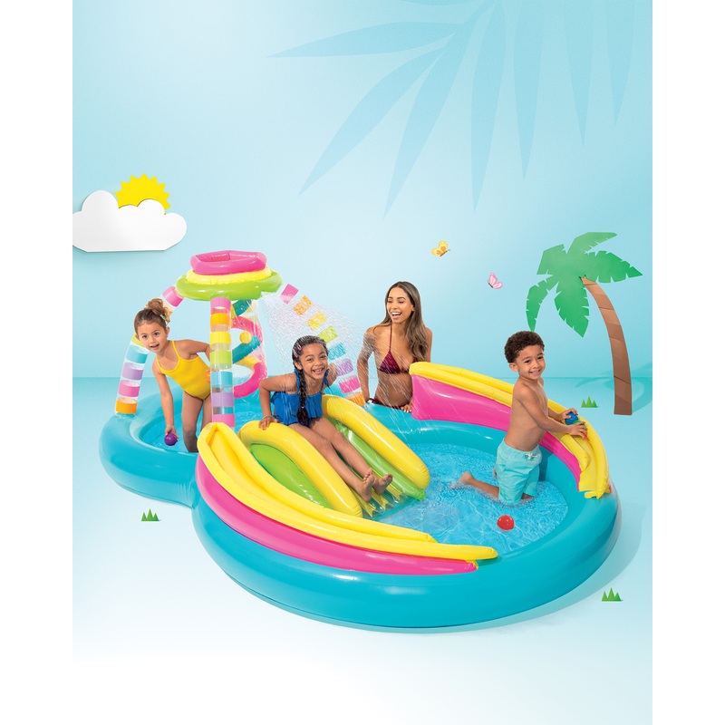 Rainbow Funnel Inflatable Play Center w/ Slide