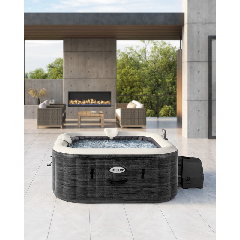 4-Person Greystone Deluxe Square Bubble Spa Set