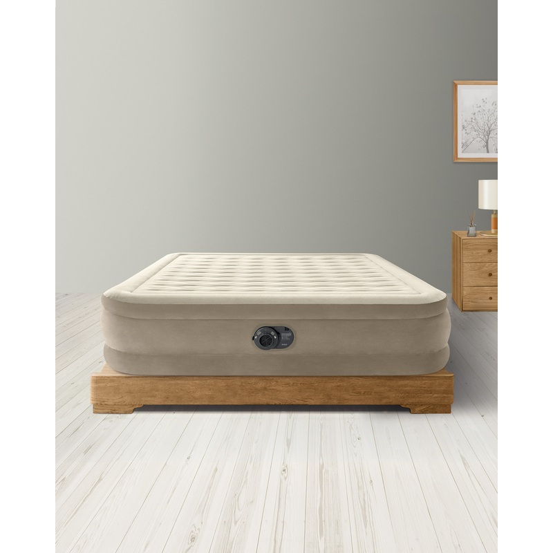 Dura-Beam Deluxe Ultra Plush Air Mattress 18" Queen w/ Built-In Electric Pump