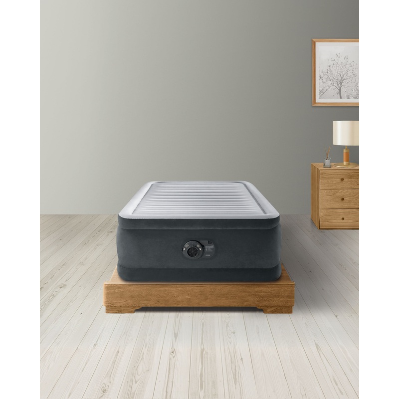 Dura-Beam Deluxe Comfort-Plush Air Mattress 18" Twin w/ Built-In Electric Pump