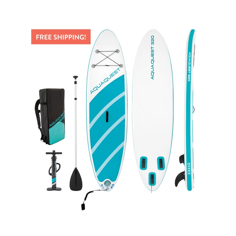 10' 6" AquaQuest 320 Inflatable Paddle Board Package