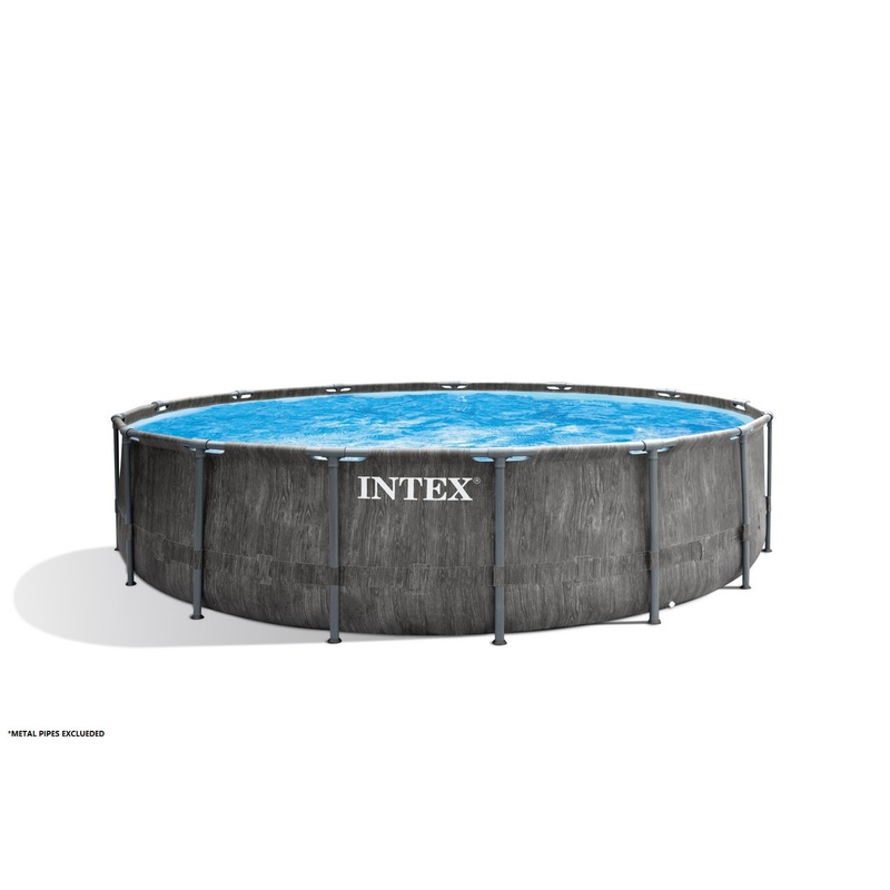 10090EH, 15'x48" Round Prism Frame Pool Liner-greywood