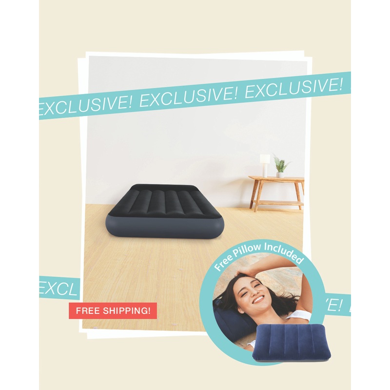 Dura-Beam Standard Pillow Rest Air Mattress 10" Twin Bundle with Free Pillow