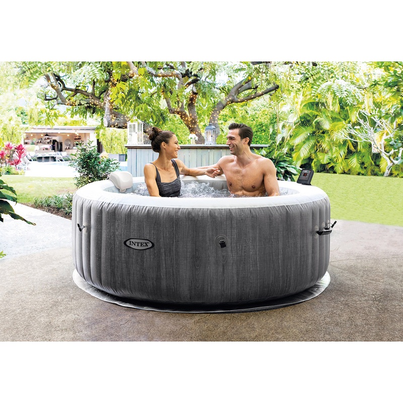 PureSpa Greywood Deluxe Inflatable Hot Tub Set - 4 Person